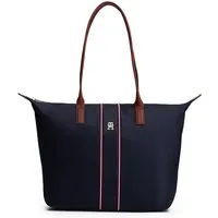 Tommy Hilfiger Tragetasche POPETTE TOTE CORP, Damen Handtasche, Schultertasche, Shopper mit Kontrastbesätzen