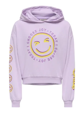 KIDS ONLY - KOGSMILE LIFE L/S HOOD UB SWT NOOS Orchid Bloom - Gr. - 134/140
