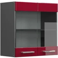 Vicco Glashängeschrank R-Line, Rot Hochglanz/Anthrazit, 60 cm (1-St)