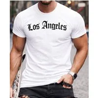 RMK T-Shirt Herren Shirt Rundhals Sommer Basic "Los Angeles LA" aus Baumwolle