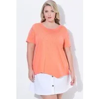 MIAMODA T-Shirt T-Shirt A-Linie Zipfelsaum Glitzer Ziersteinchen