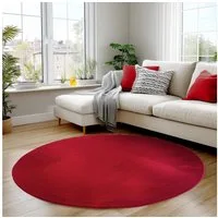 Carpettex Veloursteppich Unicolor - Einfarbig, Rund, Höhe: 11 mm, Perfekt geeignet für Wohnzimmer, Schlafzimmer,Küche,Kinderzimmer