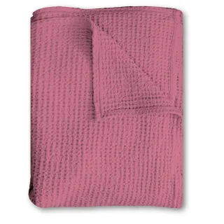 Baumwoll Waffelpiqué Decke rosa 75 x 120 cm