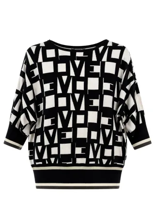tuzzi - Pulli TAKE THE REINS mit Rippbündchen schwarz/ivory - Gr. - 38