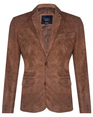 Blazer, Wildlederjacke, weicher italienischer Ledermantel