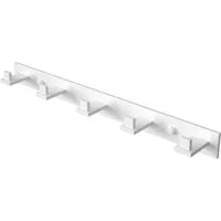 doporro Wandgarderobe Kleiderhaken Haken Garderobe mit 5 Haken aus Edelstahl 46 cm Stalo-07, 2 Montagearten, Haken mit Anti-Rutsch-Design, verdeckte Schrauben