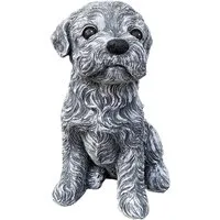 Stone and Style Gartenfigur Frostfeste Steinfigur Hund Malteser groß