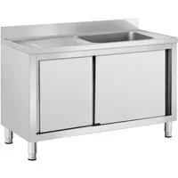 Royal Catering Spülenschrank 120 x 60 x 95 cm Spülenunterschrank Becken Edelstahl 50x40x26cm Gastro