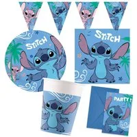 Procos Kindergeschirr-Set Partyset Stitch 43 tlg. für die Lilo und Stitch Party (43-tlg), 6 Personen