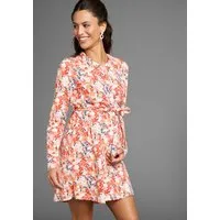 Neun Monate Umstandskleid Kurzes Schwangerschafts-Kleid mit Knopfleiste, Minikleid Shirtkleid mit tiefer Knopfleiste, ideal zum Stillen