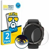 BROTECT Displayschutzfolie Fullscreen Schutzfolie für Garmin Fenix 8 Pro AMOLED (51 mm), 2 Stück, Displayschutz Folie Fullcover Klar Transparent