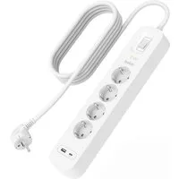 Belkin 4-Fach Steckdosenleiste mit USB-A + USB-C Port, 525J, 18 W, 2 Meter Steckdosenleiste 6-fach (Ein- / Ausschalter, Überspannungsschutz, Kabellänge 2 m)
