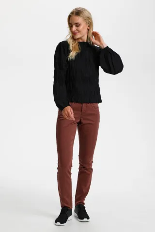 Bluse mit langen Ärmeln feminine Silhouette black