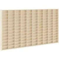 vidaXL Regal Wanddisplay-Case mit Regal Beige 98 x 4,5 x 55 cm Holzwerkstoff, 1-tlg.