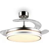 Reality Leuchten LED Deckenleuchte VOLDA mit Ventilator, Deckenventilator mit ausklappbaren Flügeln 30W, CCT - über Fernbedienung, Dimmfunktion, Memoryfunktion, Nachtlichtfunktion, Timerfunktion, Ventilatorfunktion, getrennt schaltbar, LED fest integ