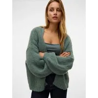 Vero Moda Strickjacke VMMAYBE LS OPEN CARDIGAN GA REP Kunstfaser, oversize