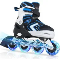Nattork Inlineskates für Kinder, verstellbar in 4 Größen, ideal für Anfänger, Leuchtende Inline Skates für Jungen Mädchen, 32-36 EU/205-230 mm