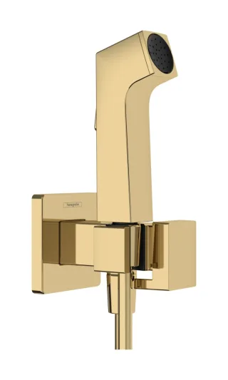 Hansgrohe Handbrause Bidette E f.Warmwasser m. Schlauch 1250mm und Porter polished gold optic , 29 29233990