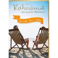 Verlag Dominique Grußkarten Ruhestand - A4 - Glückwunschkarte im Format 21 x 29,7 cm mit Umschlag