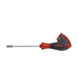 Wiha Schraubendreher mit Bit Magazin magnetisch gemischt mit 8 Bits, 1/4 zoll - 33007