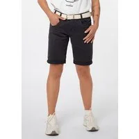 SUBLEVEL Bermudas Damen Sommer Stoffhose kurz mit buntem Flechtgürte Sommerhose, kurze Chinohose, Shorts mit Gürtel