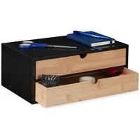 relaxdays Organizer Schubladenbox Bambus & MDF 2 Fächer
