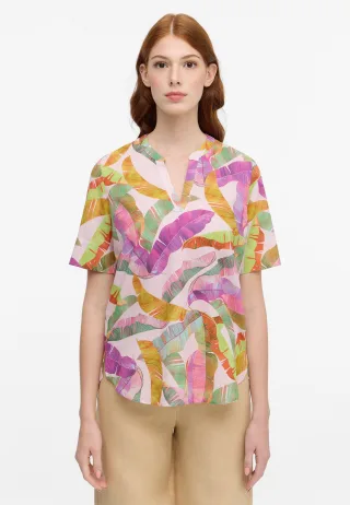 ETERNA - Bluse Leinwandgewebe Kurzarm rosa - Gr. - 42/Kurzarm