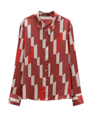 someday - Printbluse - Zinnova rot - Gr. - 42