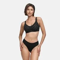 cfab (creamy fabrics) Bügelloser BH Seamless Compact Push-Up BH-Black Polka Dot-S (1-tlg)
