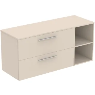 Ideal Standard Möbel-Set 140cm i.life B 2 Auszüge 2 off.Fächer Gr.Chrom Sandbeige matt, T5761NF T5761NF