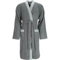 Esprit Herrenbademantel Double Stripe, ideal für Sauna & Spa, Hotelbademantel, Morgenmantel, Langform, Webfrottier, Kimono-Kragen, Gürtel, Doubleface Kimonomantel