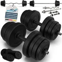 ArtSport Hantel-Set 3in1, Komplettset, 60 kg Gewichte, rutschfeste Griffe, Sternverschlüsse