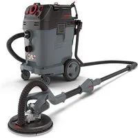 MENZER Trockenbauschleifer LHS 225 VARIO + VCM 550 PRO, max. 2100 U/min, (Set), Langhalsschleifer mit Teleskoptechnik, Set mit Sicherheitssauger