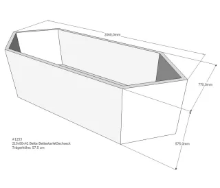 Neuesbad Wannenträger für Bette Starlet 210x80 6-Eck SW12456