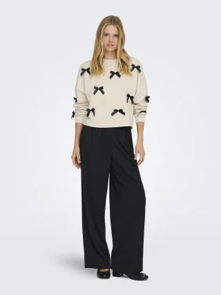 ONLY - ONLJEDEITE L/S BOW BOX UB SWT Birch - Gr. - XL