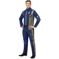 Smiffys Kostüm Star Trek Discovery Uniform Commander, Blaue Sternenflottten-Uniform für Disovery-Offiziere