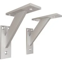 sossai® Wandregalhalter 2er Set FSHR Design Regalträger in Silber, 2-tlg.