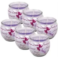 HS Candle Duftkerze (6-tlg), Kerze im Glas, Spruch-Kerze 6er Pack mit ca. 22 Std. Brenndauer