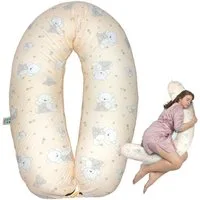 SEI Design Stillkissen Seitenschläferkissen XXL Babynest - Baby Erstausstattung Neugeborene, Kissen XXL 190x30 cm, 1-tlg., Schwangerschaftskissen mit Bezug, Bezug 100% Baumwolle