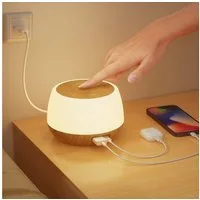 BlingBin LED Nachttischlampe Tischlampe Touch Dimmbar mit 20W Ladefunktion 8 Farben, 20W Ladefunktion, LED fest integriert, warmes Weiß, RGB, Nachtlicht Baby Stilllicht mit Timing Funktion