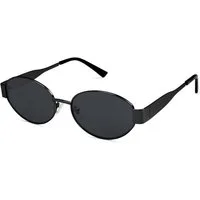 LuxusKollektion Retrosonnenbrille Sonnenbrille Damen Herren Oval Metal UV400 Schutz SJ1217 Schwarz
