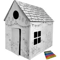 TikTakToo Malvorlage großes Malhaus 106x84x110 cm, mit 12 Wachsmalstiften
