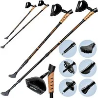 Sportana Nordic-Walking-Stöcke (2 St), Wanderstöcke Damen Herren Trekkingstöcke Teleskop Anti-Schock Federung