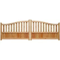 GartenLand Zaundoppeltür Doppelflügel Tor Graz 300x90/105 cm Lärche – Naturbelassen, (Set, Ohne Pfosten & Beschlagset, 300x90/105 cm), Doppeltor gebogen, Lärche