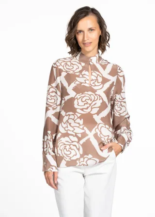 (THE MERCER) N.Y. - Bluse latte macchiato/whit - Gr. - 42