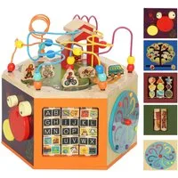 AIYAPLAY Motorikwürfel Motorikschleife, Perlenlabyrinth, Motorikspielzeug, Lernspielzeug, (8-in-1 Aktivitätswürfel, 1-tlg), für Kinder ab 18 Monaten, Mehrfarbig