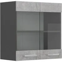 Vicco Glashängeschrank R-Line, Beton/Anthrazit, 60 cm (1-St)