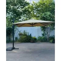 BBWL Sonnenschirm 3x3m Ampelschirm mit 360° Drehfunktion, pulverbeschichtetes Aluminium, & Eisen, UV-Schutz, wasserabweisend