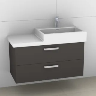 Artiqua 415 Waschtischunterschrank für Living City 818431 Stahlgrau, 415-WU2L-L15-7142-88 415-WU2L-L15-7142-88