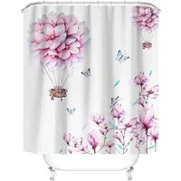 M&W DAS DESIGN Duschvorhang Shower curtains Anti schimmel Waschbar 180x200cm Kirschblüte